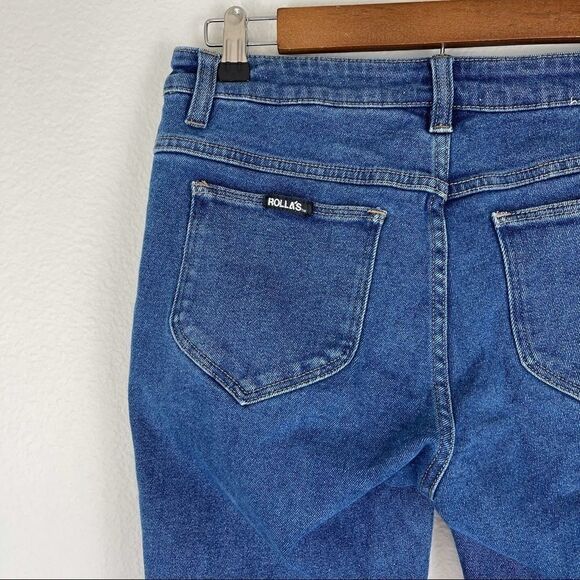 Rollas Westcoast Staple Dark Blue High Waisted Skinny Jeans Sz 30 - Picture 7 of 7